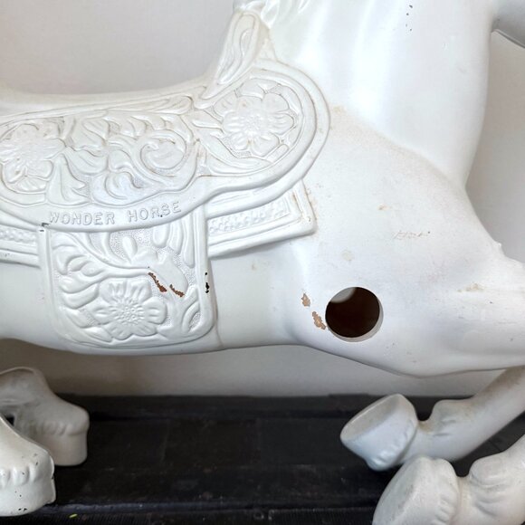 Vintage 1960s Wonder Horse Fiberglass Carousel Horse 2ft Ready to Paint DIY - Picture 6 of 15
